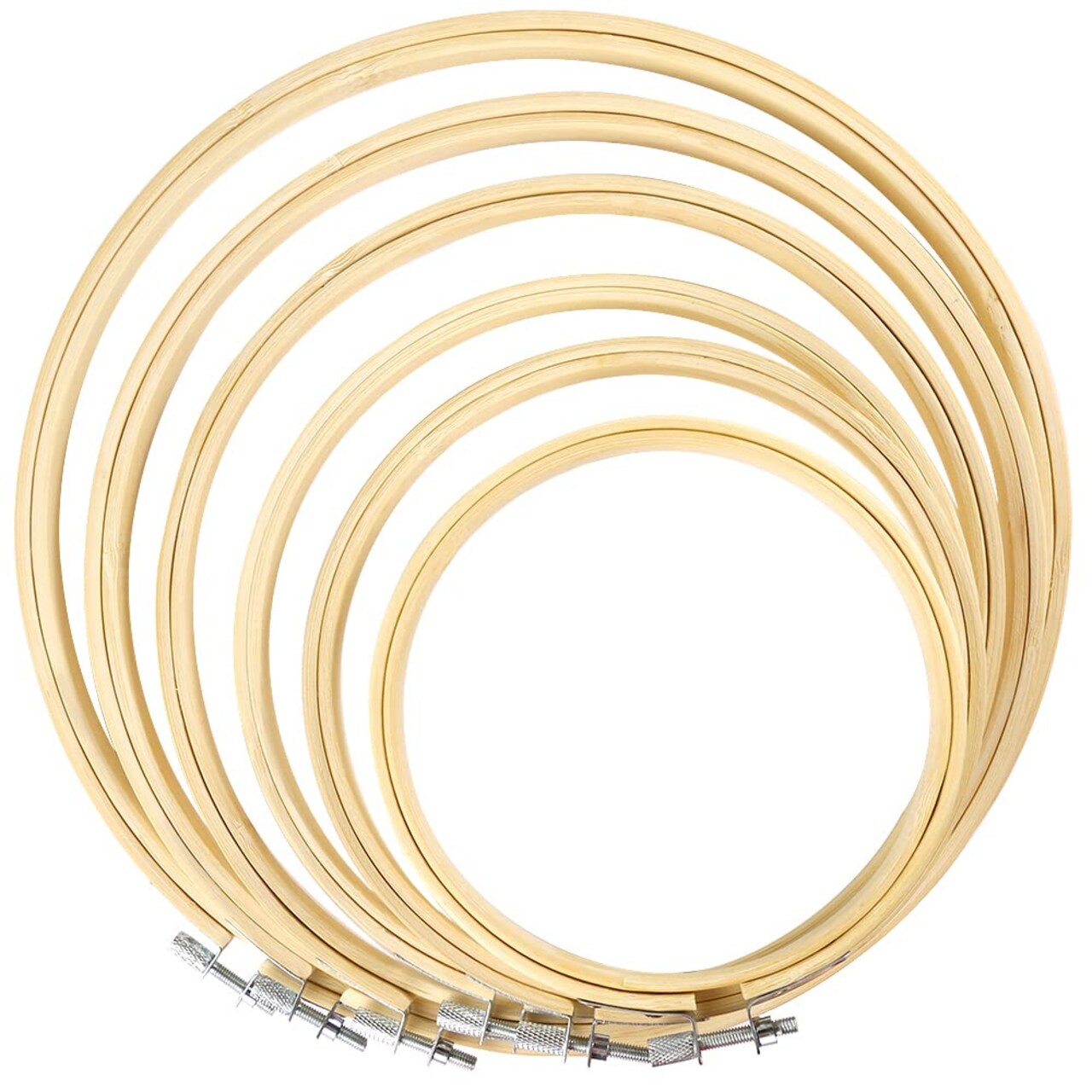 Caydo 6 Pieces Embroidery Hoop Set Circle Cross Stitch Hoop Ring 4 inch to 10 inch for Embroidery and Cross Stitch